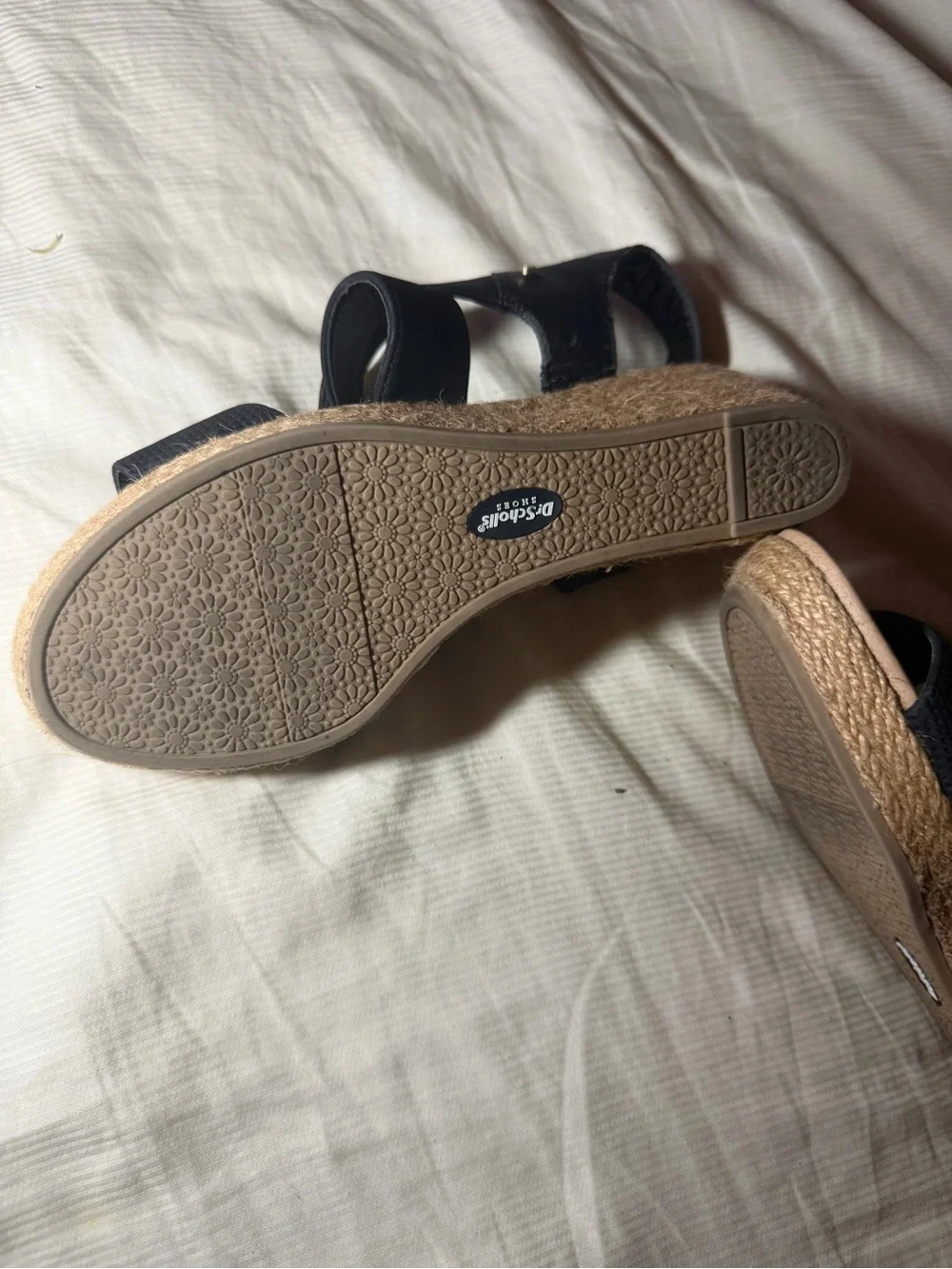 Dr. Scholl's Black Strappy Wedge Sandals with Cushioned Footbed